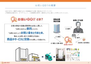「移転・開業時の新サービス お祝いGO!!」紹介代理店募集の資料サンプル3
