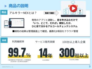 「アルコールチェッカー アルキラーNEX」販売代理店募集の資料サンプル2