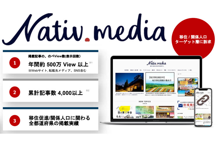 地域の魅力発信で、移住促進を支える！「ネイティブ.メディア」販売代理店募集