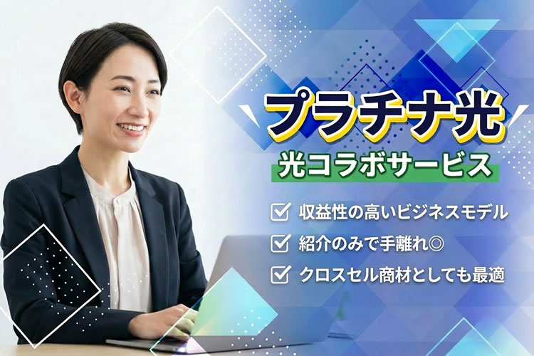 1契約あたり10万円の報酬も目指せます！「光コラボサービス プラチナ光」紹介代理店募集