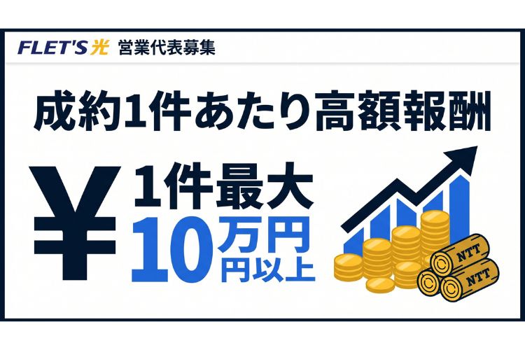 高単価！法人向け通信商材！「SOHO向けインターネット回線・フレッツ光」販売代理店募集イメージ