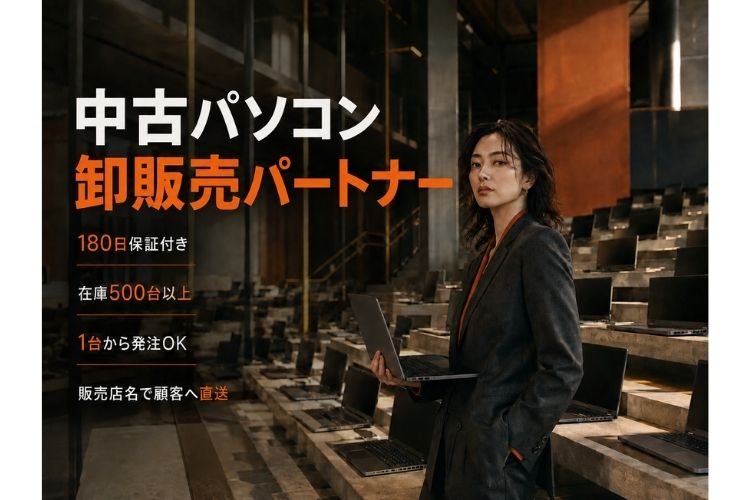 法人需要の高収益商材！「中古パソコン」卸販売パートナー募集