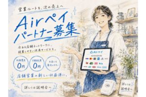月額固定費0円で提案しやすい！「Airペイ」販売代理店募集